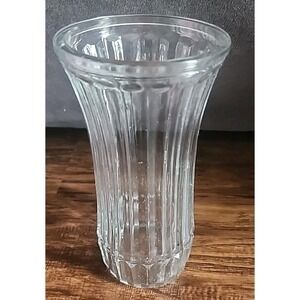 Vintage Hoosier Clear Pressed Glass 4088 - C 8.5" tall Ribbed Flower Vase